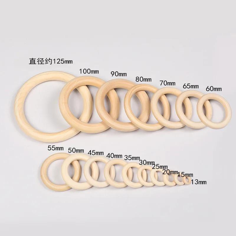 Wooden Rings Wooden Hoops for Craft Wood Rings Circle Macrame Accessories Round DIY Wood Hoops Wood Craft Decoration Woodworking