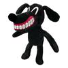 Head Cartoon Siren Horror Black Dog Plush Stuffed Doll Kids Xmas Gift Toy