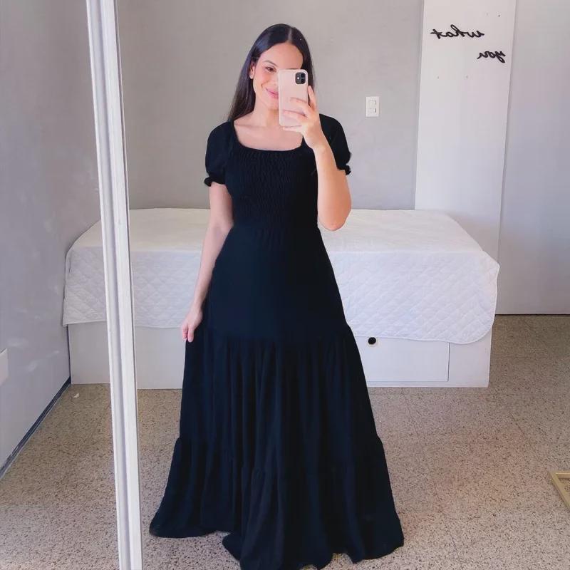 2025 Spring/Summer European & American Women's One-Shoulder Floral Long Fairy Dress
