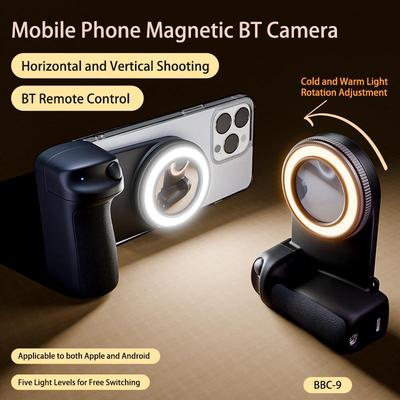 MagSafe Bluetooth Selfie-fjärrkontroll med Stabilisator, Fyllnadsljus & Anti-skakning för Livestreaming