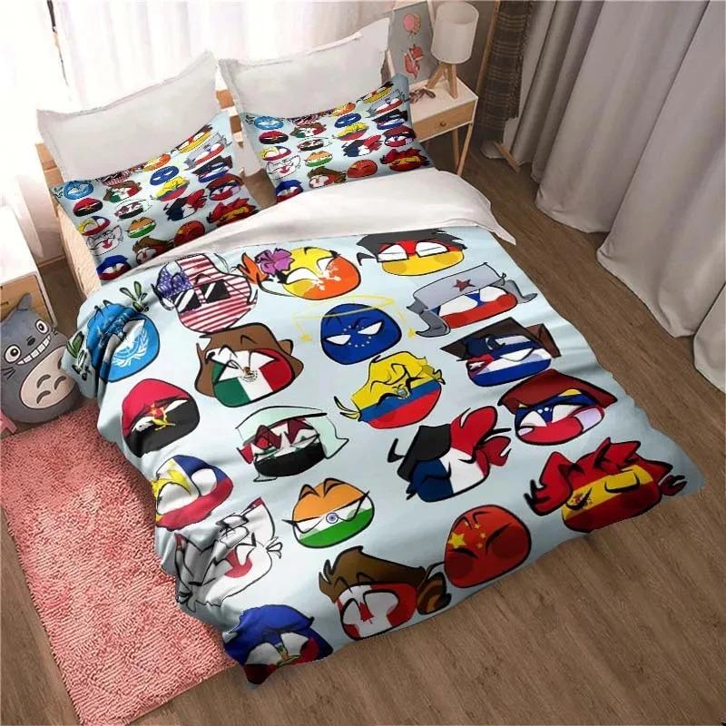 3D Print Cartoon Countryball Polandballs Bedding Collection Double Twin King Duvet Cover Comforter Pillowcase Boys Girls Adults Bedroom