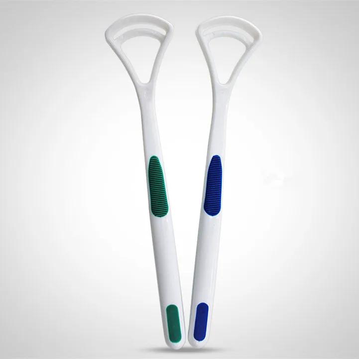 

Durable And Safe 2Pcs Tongue Cleaner Bad Breath New Hot Away Hand Scraper Brush Silica Handle Oral Hygiene Dental Care Cleaning Tongue Scraper