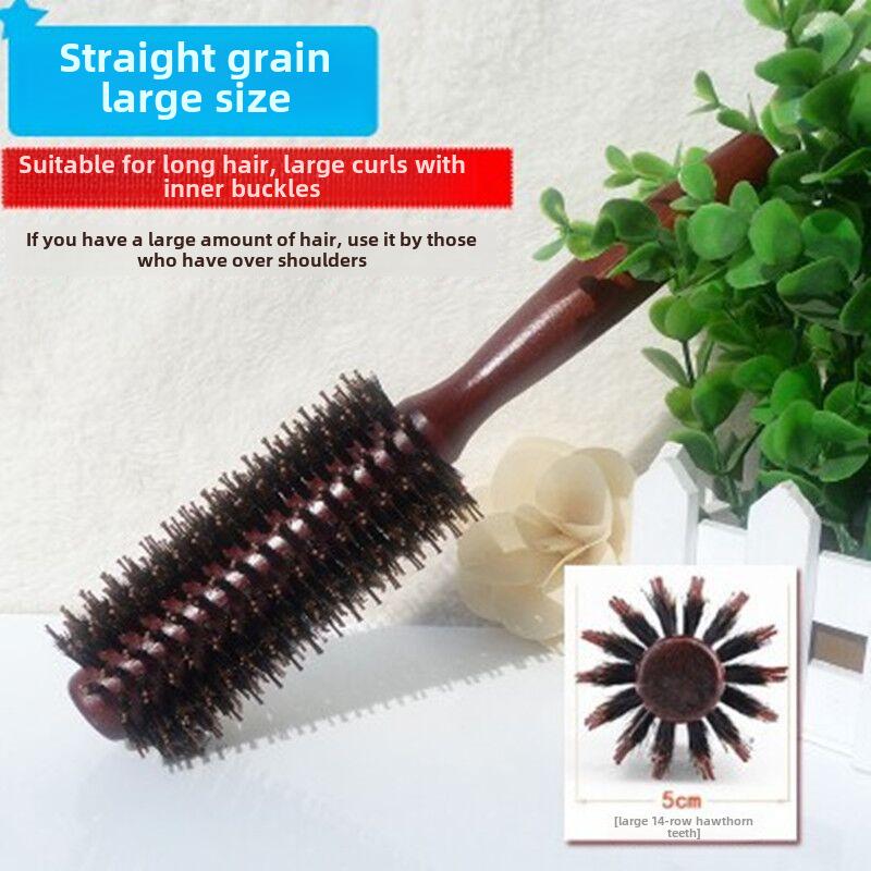 

Круглая роликовая расческа из свиной щетины для укладки прямых, вьющихся и химически завитых волос