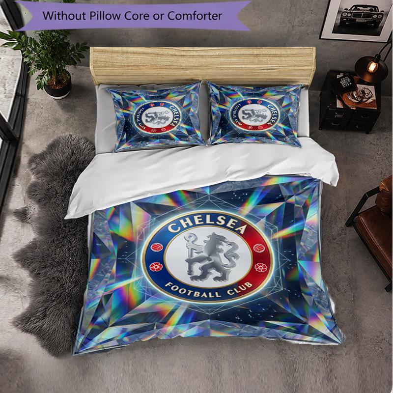 Set Biancheria da Letto Chelsea FC Modello 3 Pezzi Morbida Copripiumino in Microfibra con Federe per Camera da Letto