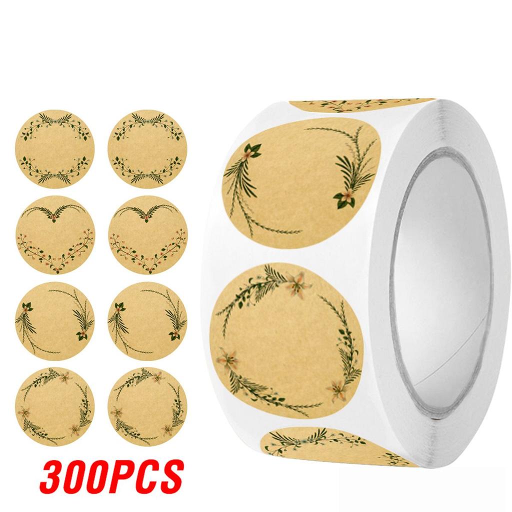 100-500pcs Kraft Paper Flowers Writable Labels For Gift Card Package Party Wrapping Baking Small Business Stationery Stickers