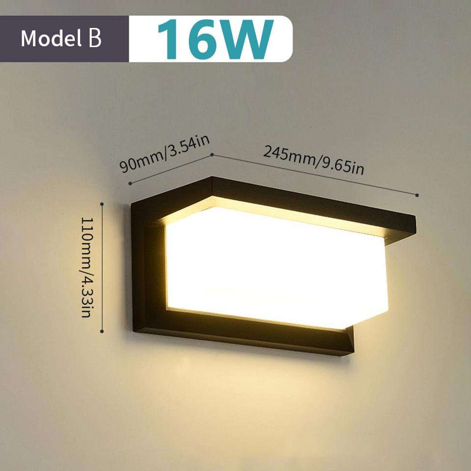 LED Wall Light With Motion Sensor 30W 16W 12W AC85-265V Outdoor Wall Light for Porch  Balcony Garden Lamp Home Lighting