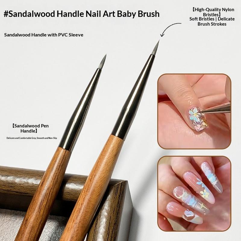 Sandalwood Detail Nail Art Pen Brush 7Mm Paintings Pen Outlining Pen Carving Pen Nail Phototherapy Pen Manicure Tool