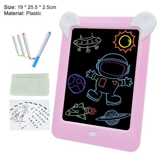 1 Set Scribbler Board Colored Lighting Eye Protection Plastic 3D Children Magic Drawing Board Kids Toy