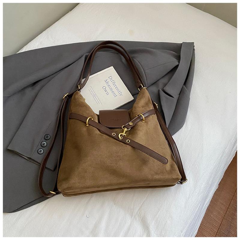 Großes Fassungsvermögen Wildleder Rucksack Damen Herbst Neue Mode Pendeln Einfach Mode Umhängetasche Tragetasche Damen