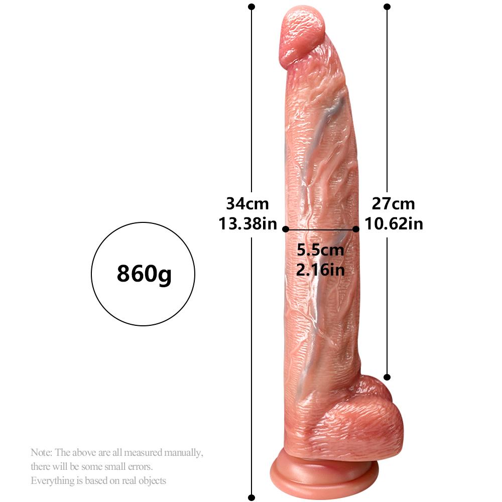 Giant Super Soft Realistic Dildo with Blue Veins & Balls – Extra Long Silicone Anal Plug for Women, Flexible Thick Penis Adult Sex Toy