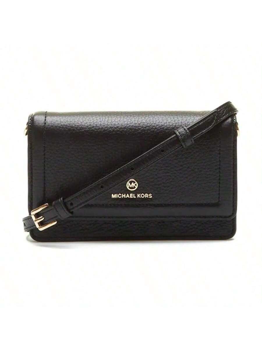 MICHAEL KORS Jet Set CharmJet Set Logo Flap Leather Shoulder/Crossbody Bag, Small Size, Women s 32S1GT9C5L-BLACK чёрный