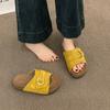 New platform women's summer wear half slippers with Boken cool slippers seaside vacation beach shoes