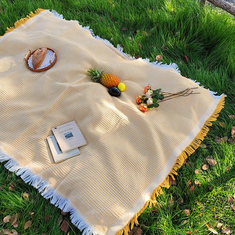 Outdoor picnic mat linen tablecloth camping blanket atmosphere tablecloth picnic mat outing car trunk mat
