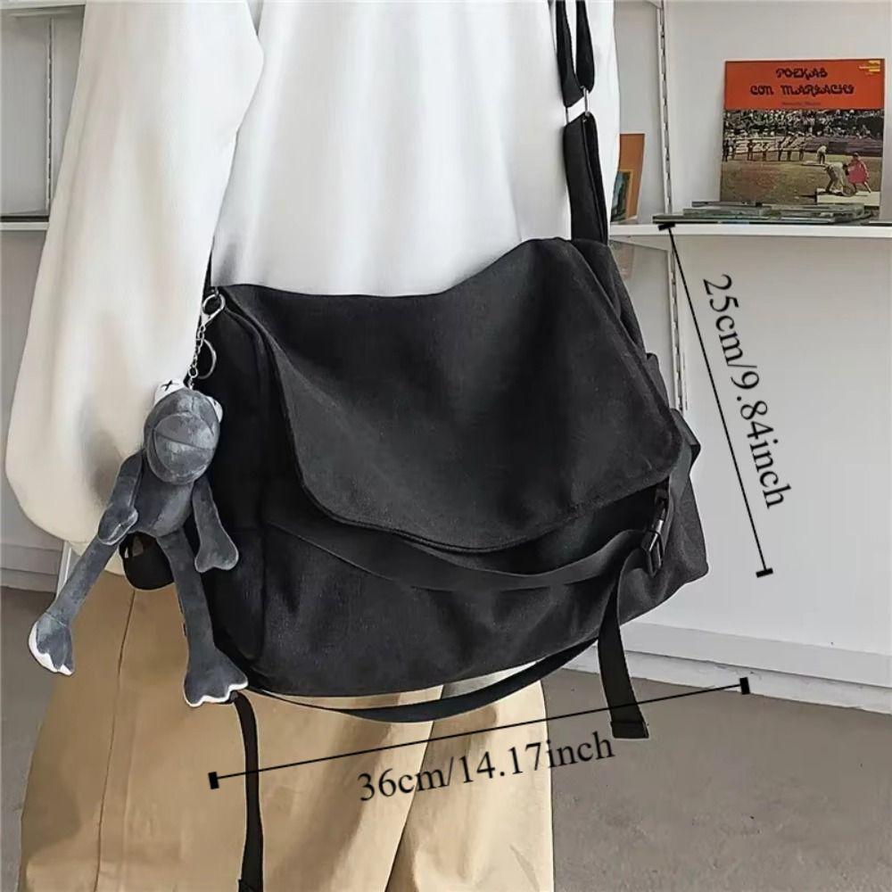 Large-capacity Messenger Bag Versatile School Bag Cool Canvas Tote Bag  Student