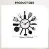 Acrylic Kitchen Wall Clock with Decorative Utensils, Silent Mechanism And Easy-to-Read Numbers,