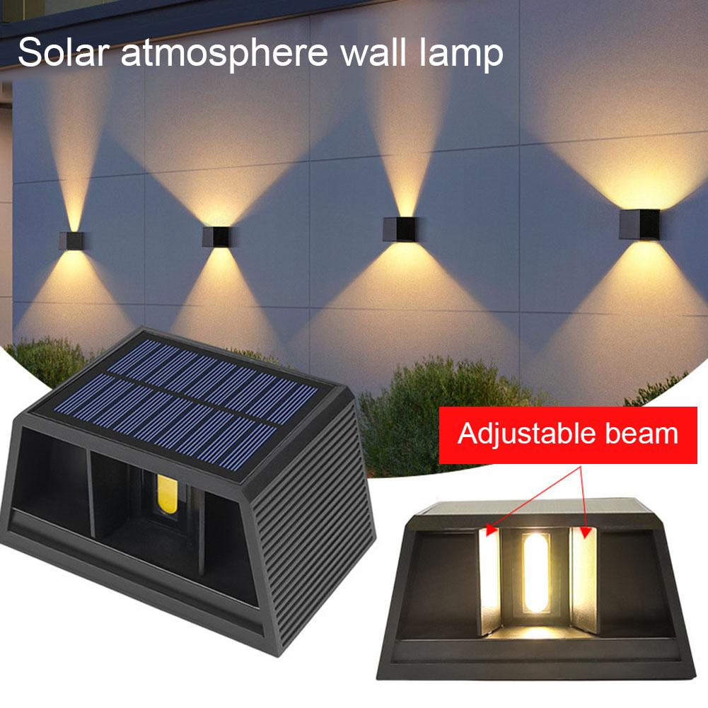 LED Solar Wall Lights Up Down Lighting Outdoor Solar Powered Sconce Waterproof Wall Lamp For Fence Stair Porch Patio Decoration
