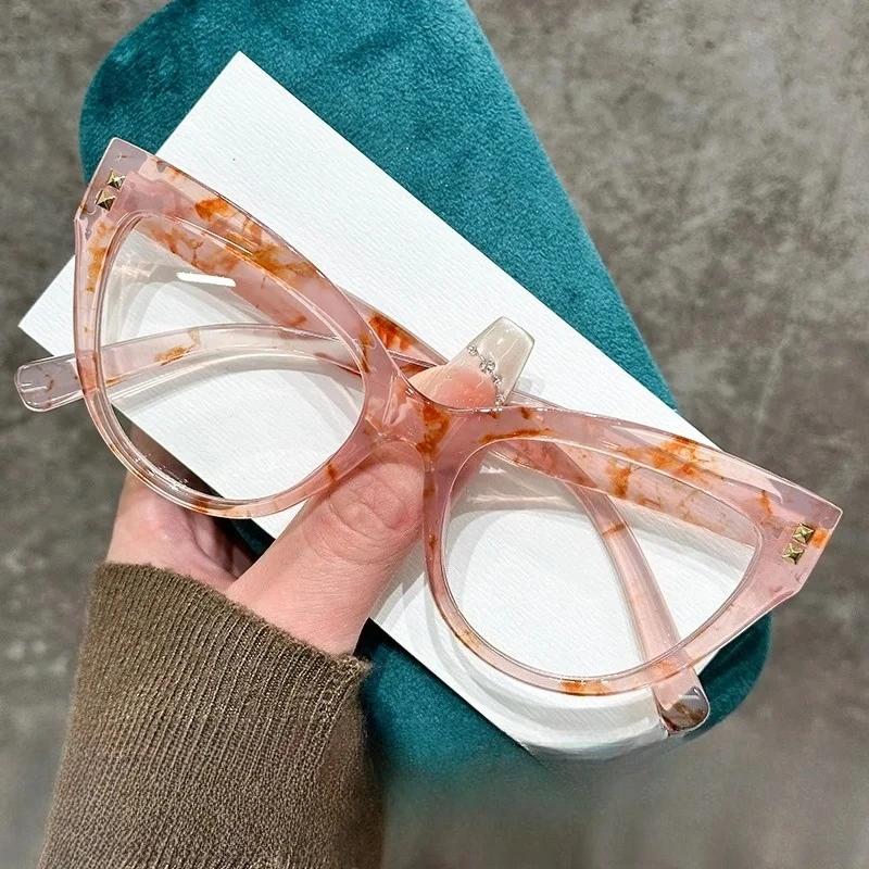 Women'S Fashion Oversized Reading Glasses Unisex Luxury Design Presbyopia Plus Diopters Vintage Cat Eye Unisex Glasses