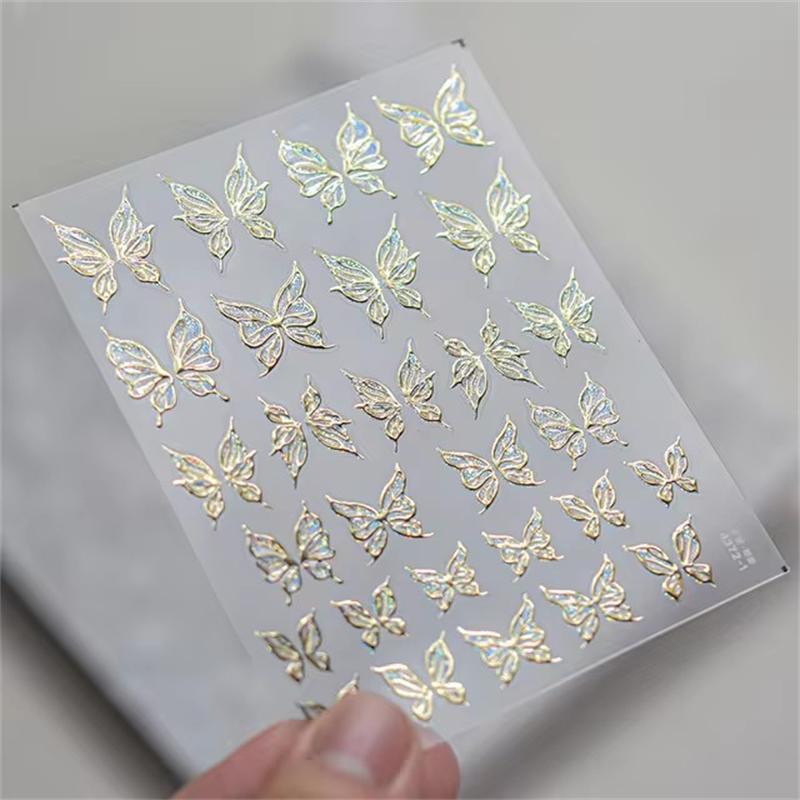1PCS French Jelly Nail Stickers Dreamy Bubble Meteor Butterfly Star Moon Self Adhesive Stickers For Nail DIY Nail Art Decoration