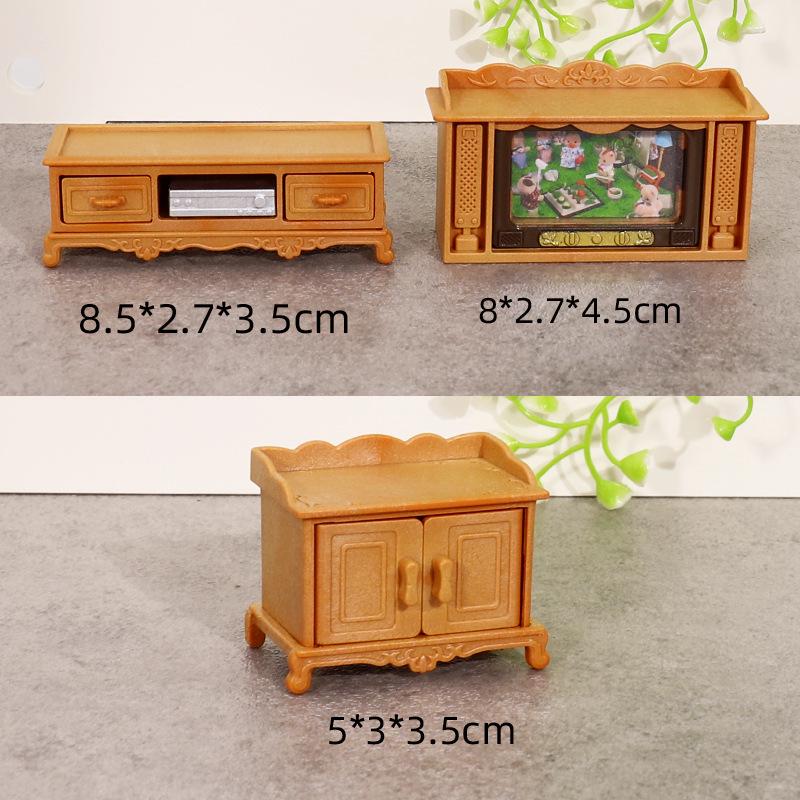 Cross-Border Dollhouse Living Room Sofa TV Set: Small Furniture Boutique Toys for Children