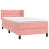 3127660 vidaXL Lit à sommier tapissier avec matelas Rose 100x200 cm Velours