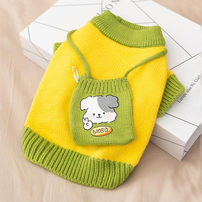Dog clothes Autumn and winter small puppies and kittens warm two-legged knitted sweater Yorkshire teddy pet clothing