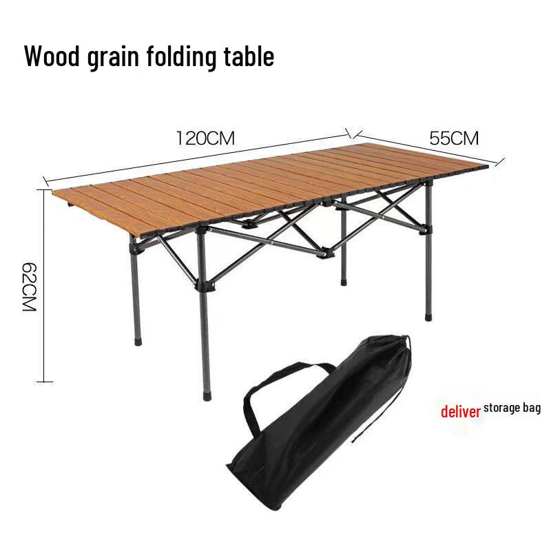Portable Metal Roll-Up Folding Table for Camping, Picnic, and BBQ
