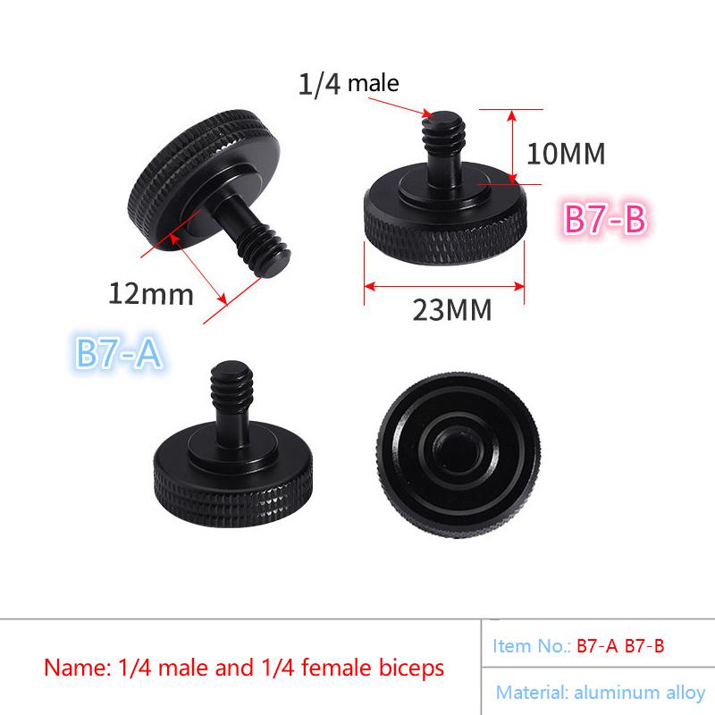 1/4" Dual Nuts Tripod Mount Screw Double Layer Thread Screw Mount Adapter Black Camera Screw Mount For Camera Flash