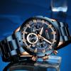 Curren Herrenuhr Blaues Zifferblatt Edelstahlarmband Datum Herren Business Herrenuhren Wasserdicht Luxus Herren Armbanduhren für Herren