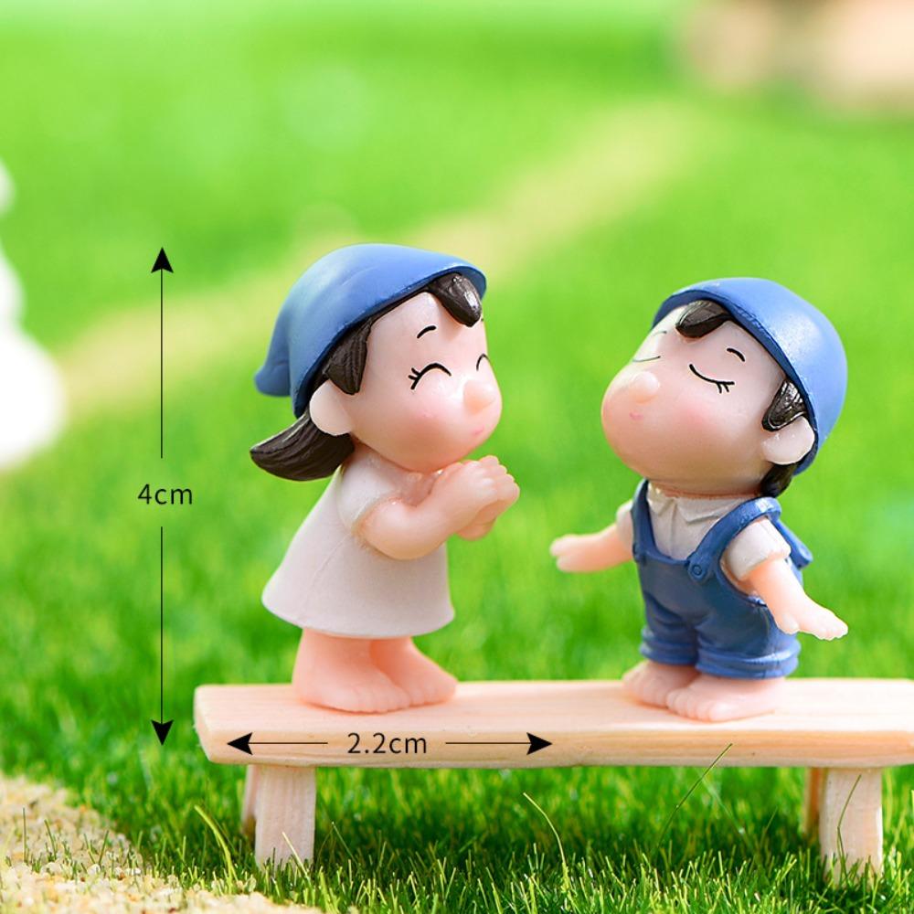 Miniature Craft Decoration Couple Figurines PVC Fairy Garden Decor  Home Wedding