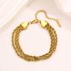 Popular twist , titanium steel does not fade, fashionable jewelry, new three-layer , girls' advanced sense