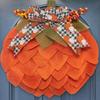Autumn Pumpkin Wreath Farmhouse Fall Decor with Berry Accents Halloween Thanksgiving Front Door Garland