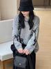 2025 Autumn/Winter Women's Loose Knit Bow Sweater with Round Neck