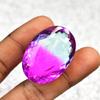 Sapphire 96.65 Ct Lab Created Bi-Color Oval Rare Certified Loose Gemstone
