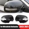 For Mitsubishi Outlander 2013- Car Rearview Side Mirror Cover Wing Cap Exterior Door Sticker Case Trim Carbon Fiber Look