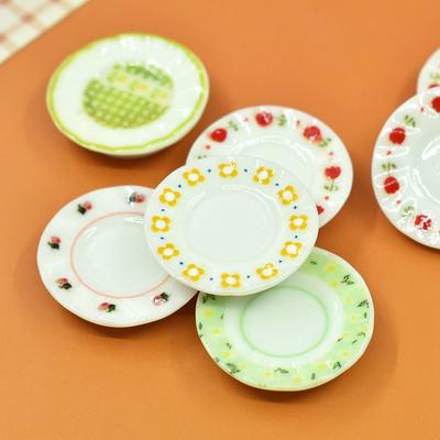 5 Adet Sevimli Minyatür Oyuncak Bebek Evi Mutfak Yemek Çiçek Tabağı Bebek Aksesuarları İçin Çocuk Oyuncak