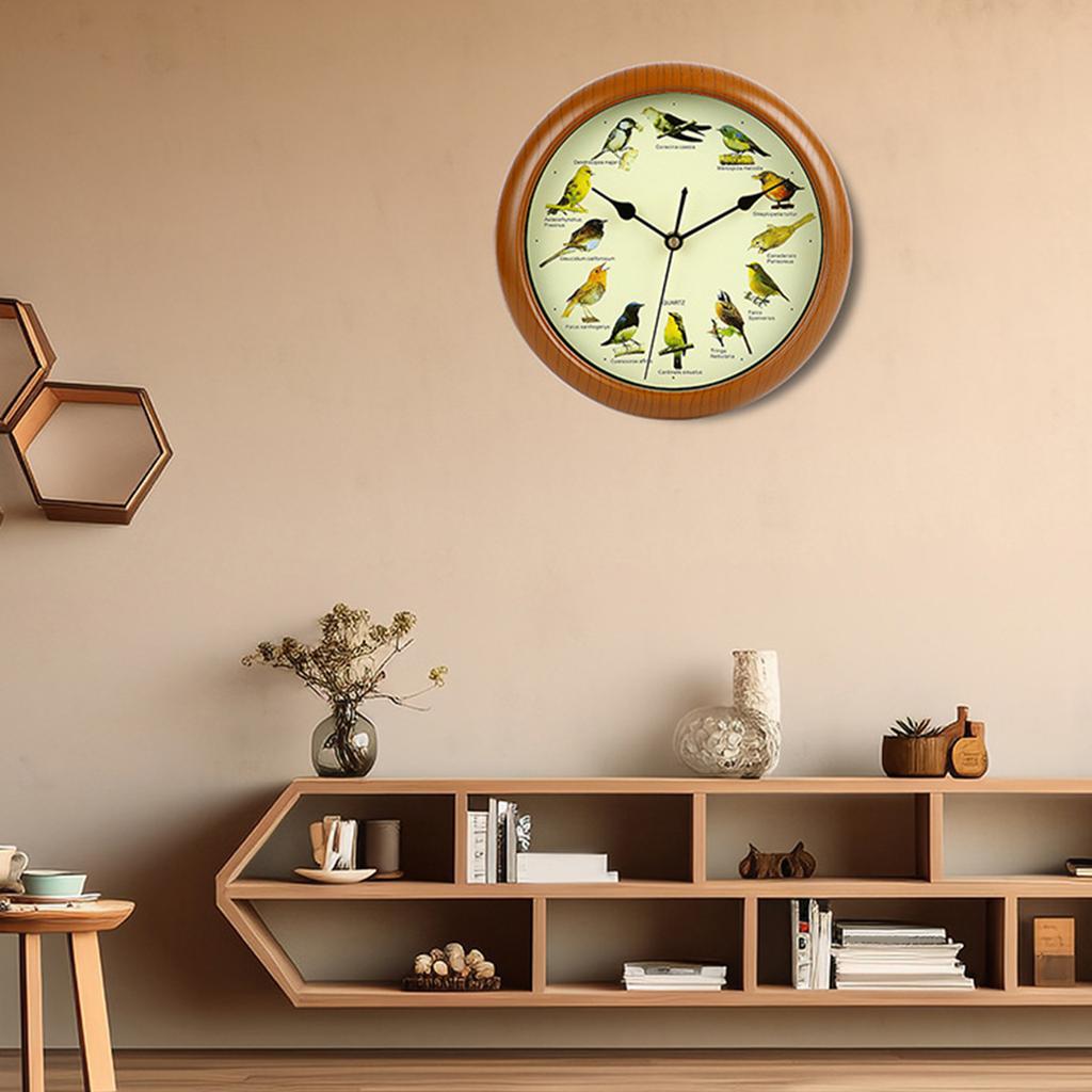 10 Inch Round Wall Clock  Time Clock Bird Sings Wall Clock Christmas With Music