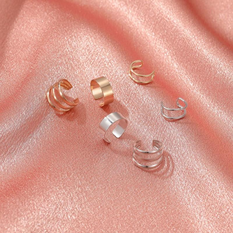 Geometric C-Shaped Ear Cuff Non-Piercing Earring Women Minimalist Retro Alloy Clip Fashion Jewelry