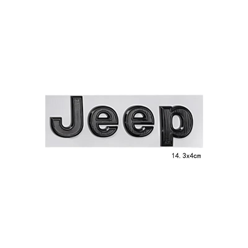 Hlpg5 14.3x4cm 3D Metal Car Side Body Badge Trunk Hood Sticker Emblem for Jeep Logo Patriot Rubicon Wrangler Grand Cherokee Compass Re