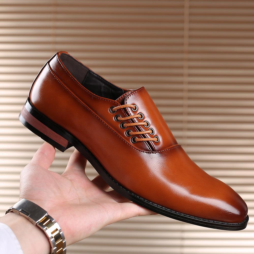 Leather Shoes British Style Men's Fashion Trend Single Business Formal Leather Shoes Large Size 4748 Men's Shoes