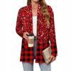 Women's Christmas Printed Lightweight Cardigan Long Sleeved Casual Loose Thin Fit With Pockets Cardigan Jacket