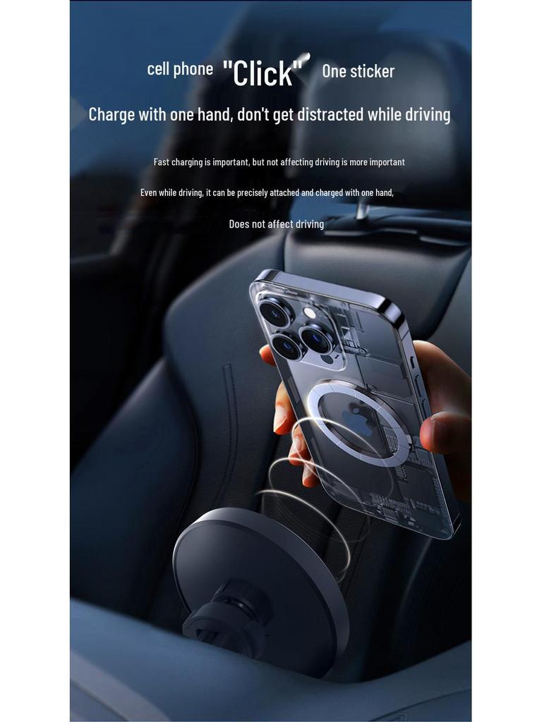 2026 Universal Magnetic Car Phone Holder with Wireless Fast Charging for Apple and Android Devices
