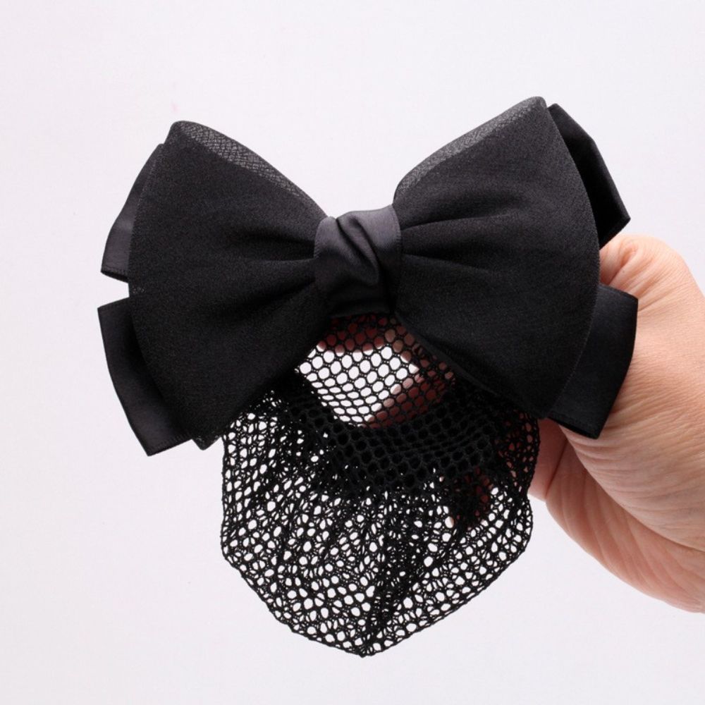 Hair Accessories Bowknot Hair Clip Net Bun Hair Cover Net Bun Snood Women Barrette Net Bun Crochet