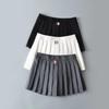 2025 Autumn American Hot Girl High-Waisted Pleated A-Line Mini Skirt