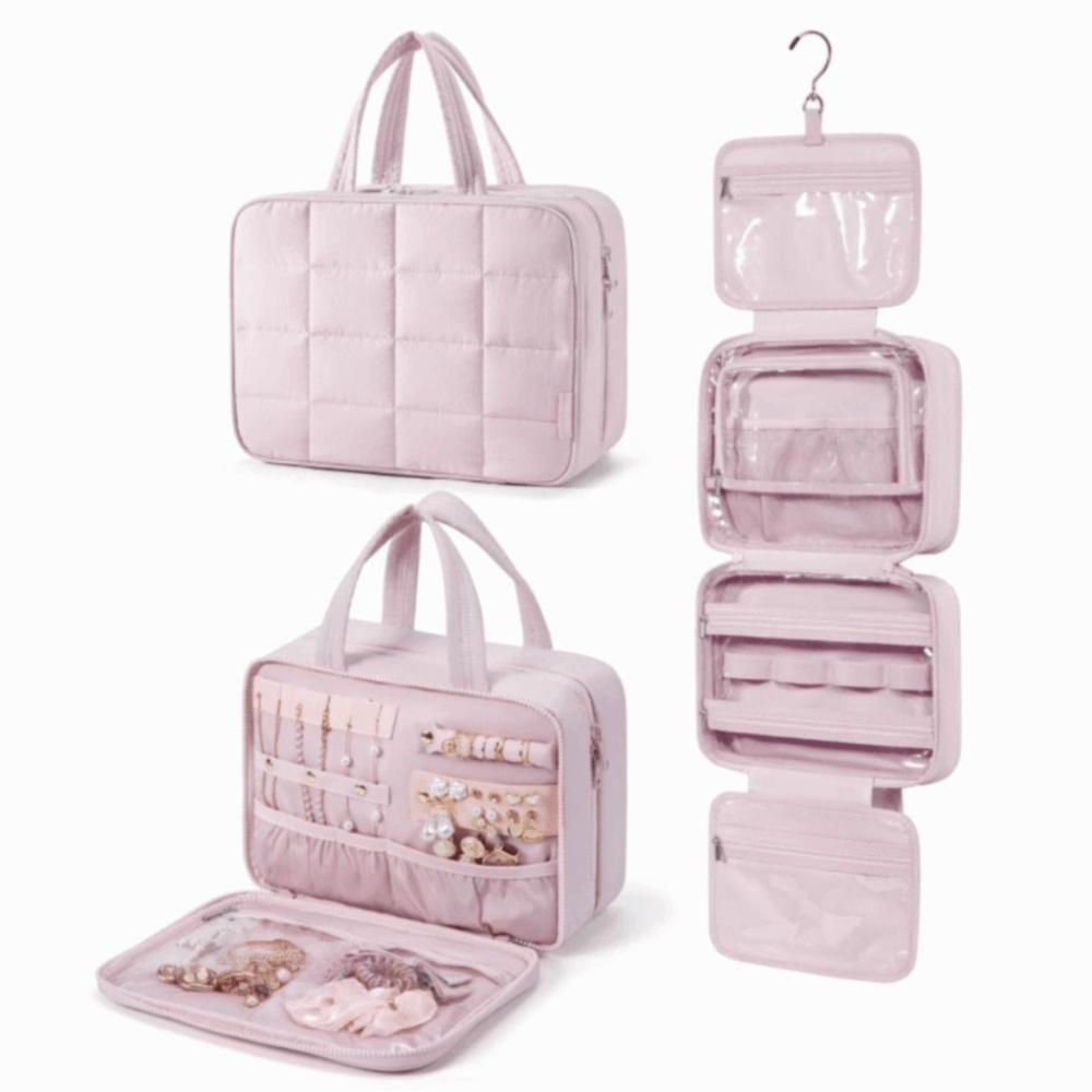 Zipper Closure Travel Toiletry Bag Cloth Women Cosmetic Bag Cosmetic Handbag  Unisex Toiletries