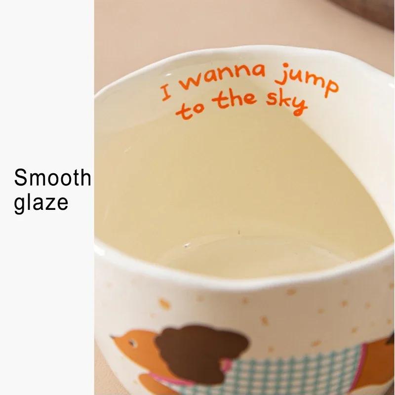 300ML Ceramic Mug Cartoon Cup Cute Puppy Pattern Coffee Cup Juice Breakfast Milk Oats Mug 1pc