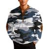 Men's Casual Camouflage Printed Semi-zipper Retro Long-sleeved Sports Sweatshirt
