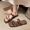 Flat-Soled French-Style Summer Slippers: Chic, One-Strap Sandals for Beach or Outdoor Wear, 2025 Trend.