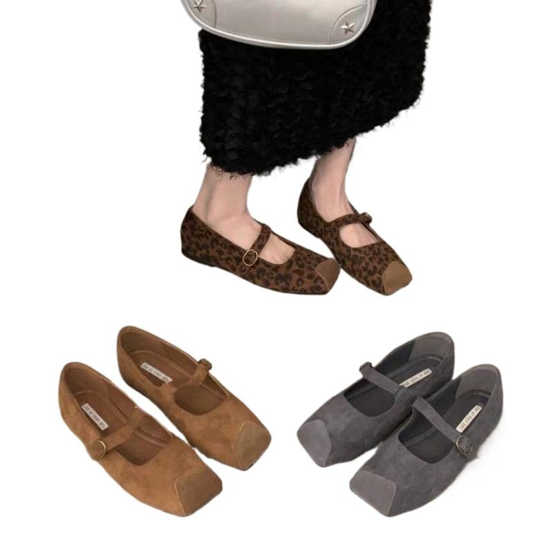 Fashion New Style Popular Women's Luxury Shoes Women's Retro Suede Flats Shoes Femme Women's Mary Jeans Ballerina Shoes Zapatos Mujer
