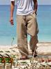 Spring 2025 Men's Loose Cotton & Linen Drawstring Wide-Leg Hip Hop Pants