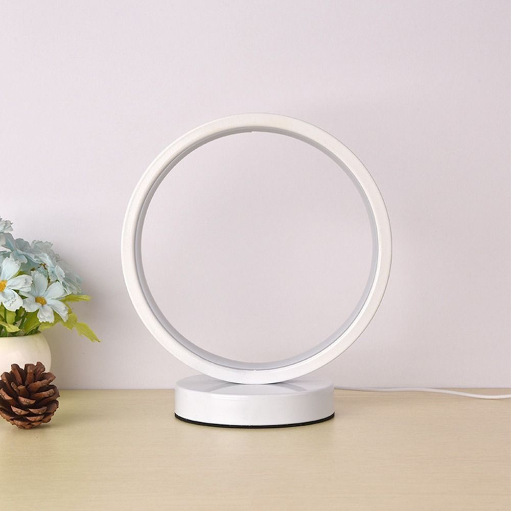 Simple LED Circular Ring Table Lamp Creative Bedside Lamp Light Fixture Reading Light  Living Room